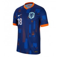 Holandsko Donyell Malen #18 Vonkajší futbalový dres ME 2024 Krátky Rukáv